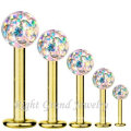 316L Surgical Stainless Steel Gold Plated Factory Price Lip Piercing Low